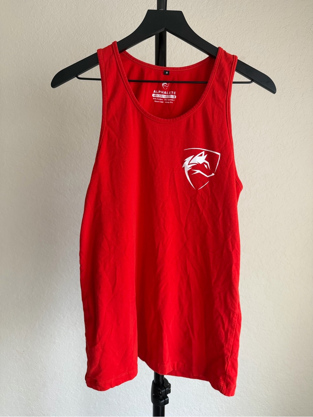 Alphalete Red Tank Top with White Chest Emblem